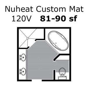   120 Volt 81 - 90 sf Custom Heat Mat