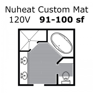   120 Volt 91 - 100 sf Custom Heat Mat