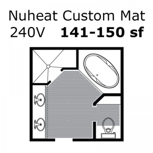   240 Volt 141 - 150 sf Custom Heat Mat