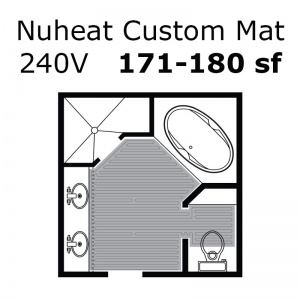   240 Volt 171 - 180 sf Custom Heat Mat