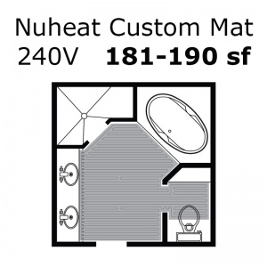   240 Volt 181 - 190 sf Custom Heat Mat