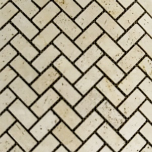 1" x 2" Tumbled Herringbone Mosaic